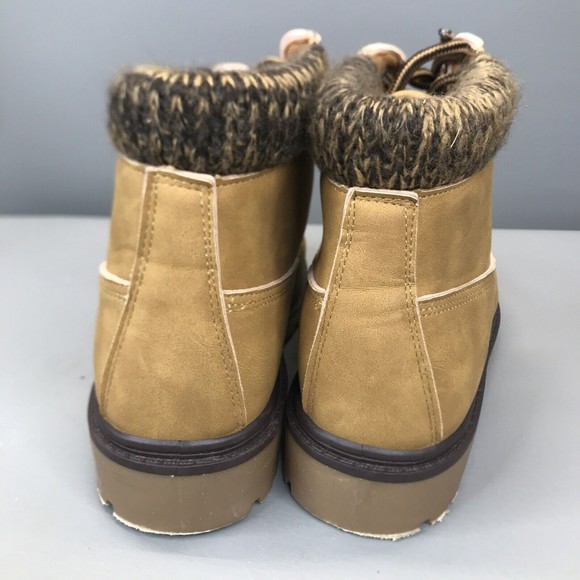 Yoki Womans Tim Lace Up Ankle Boot Brown Cushioned Insole Sz 6 - Picture 2 of 11